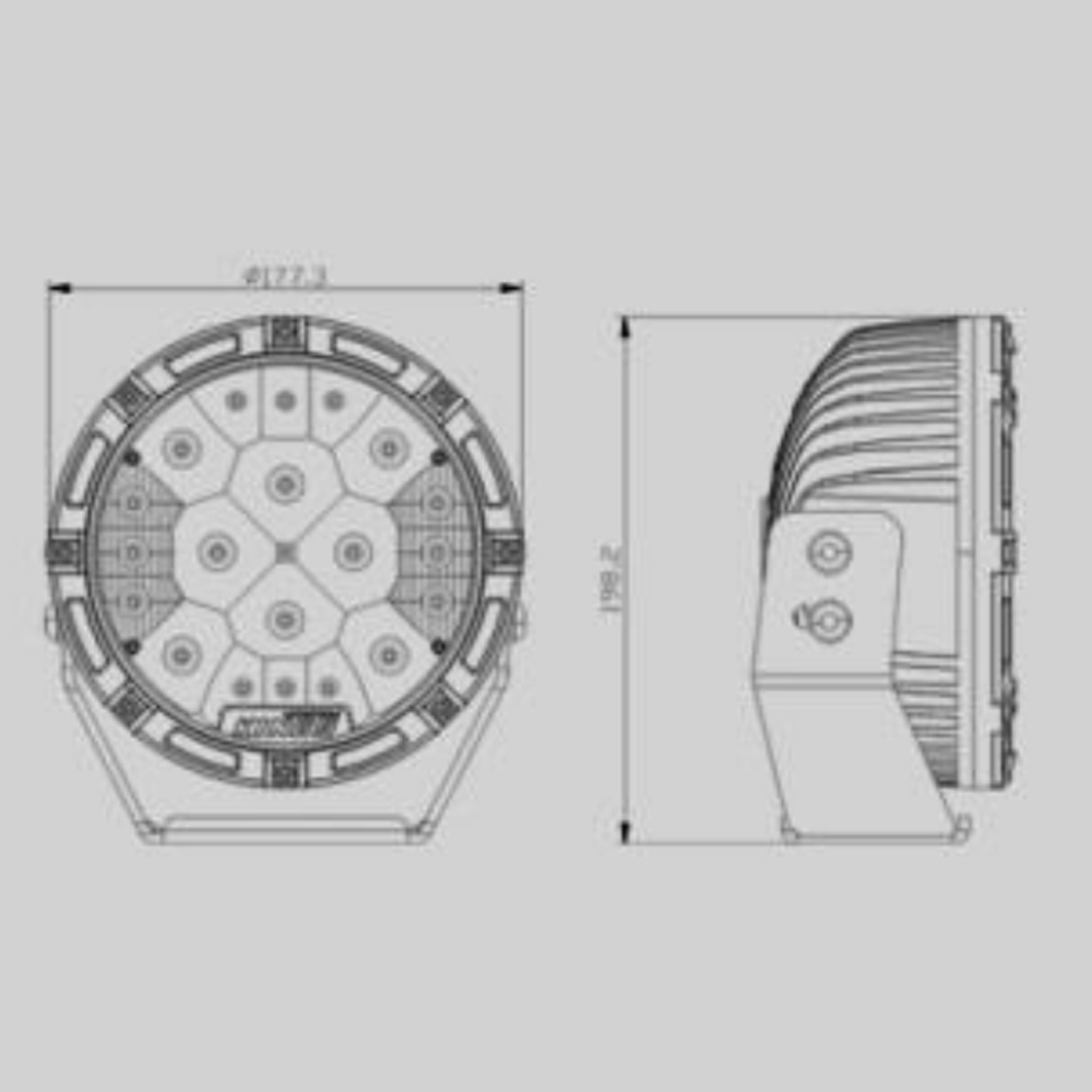 LED Collection - Driving Light HM-2101 size