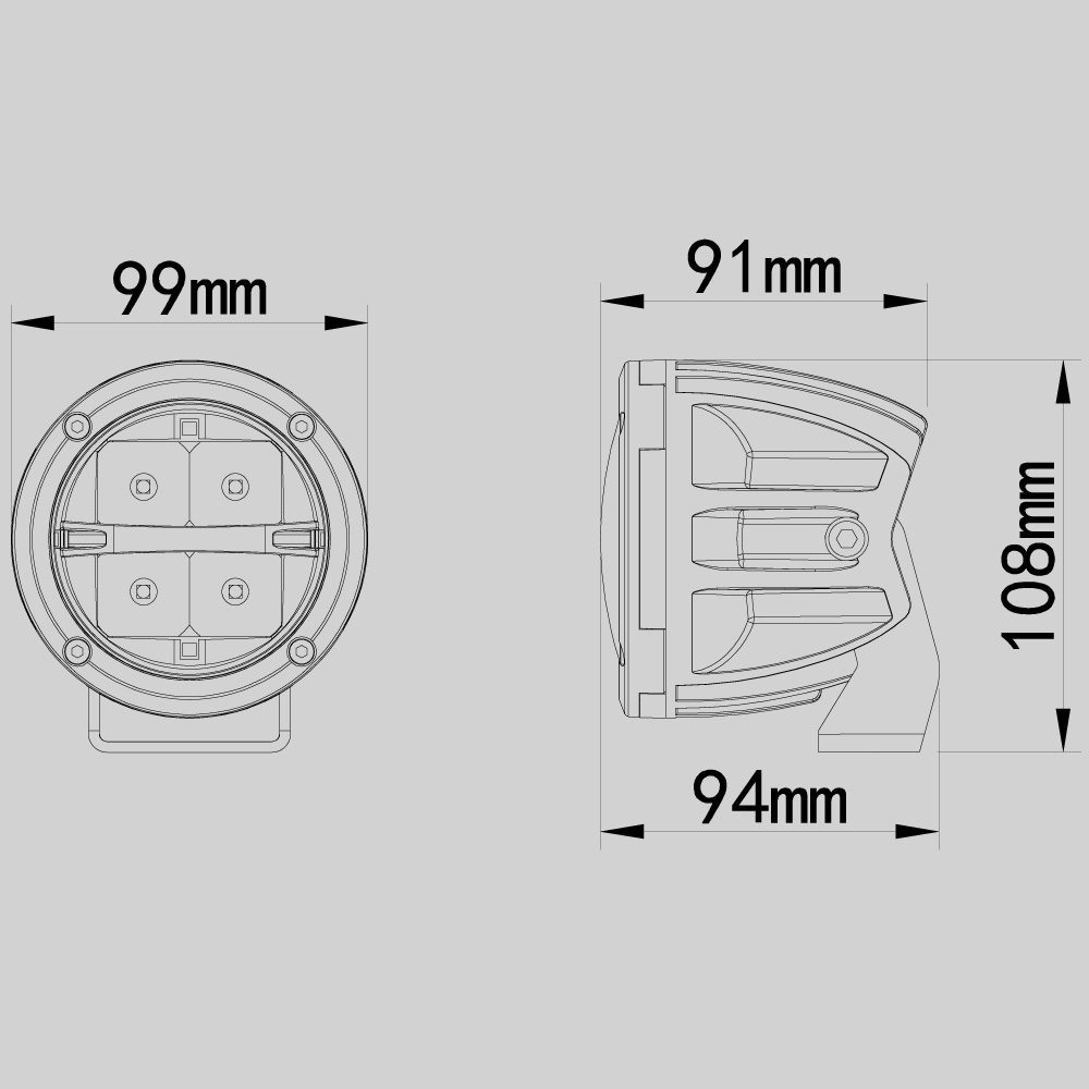 LED Collection -OSRAM Driving Light HM-2138A size