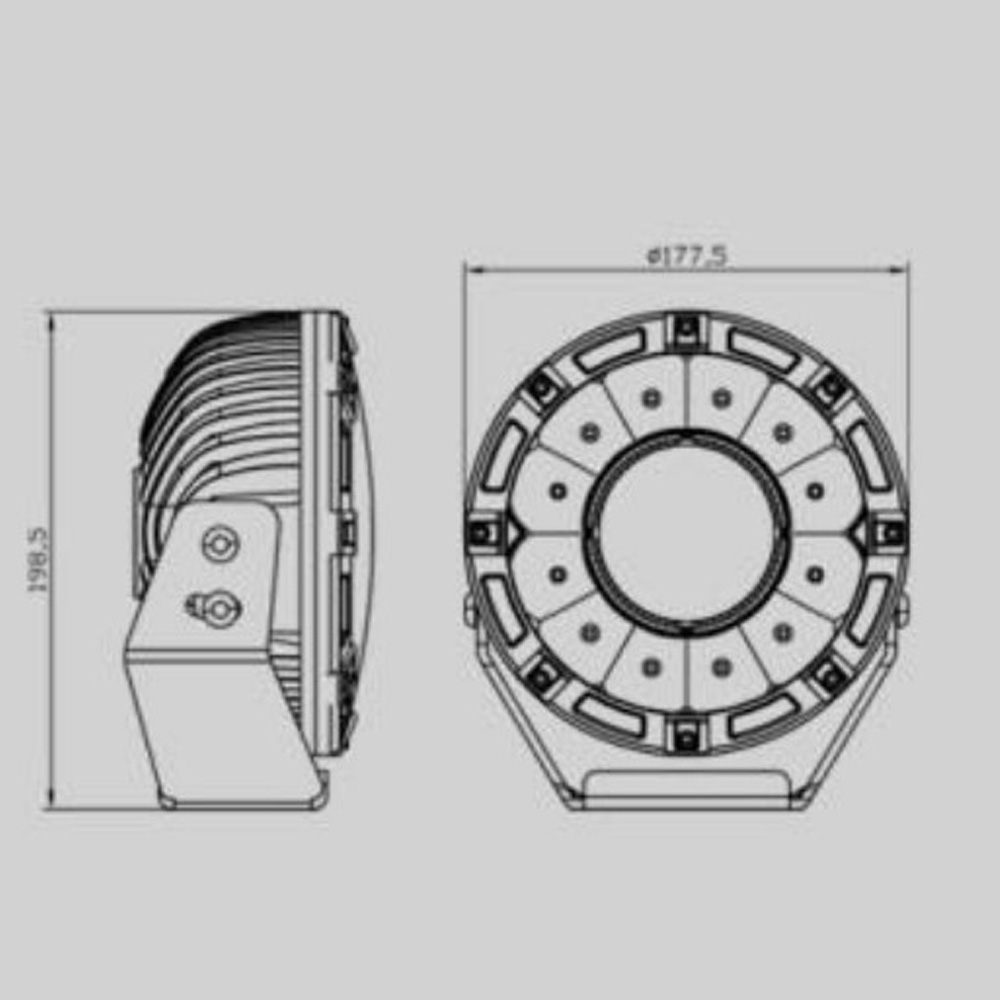 Laser Light - Driving Light HM-2001X size