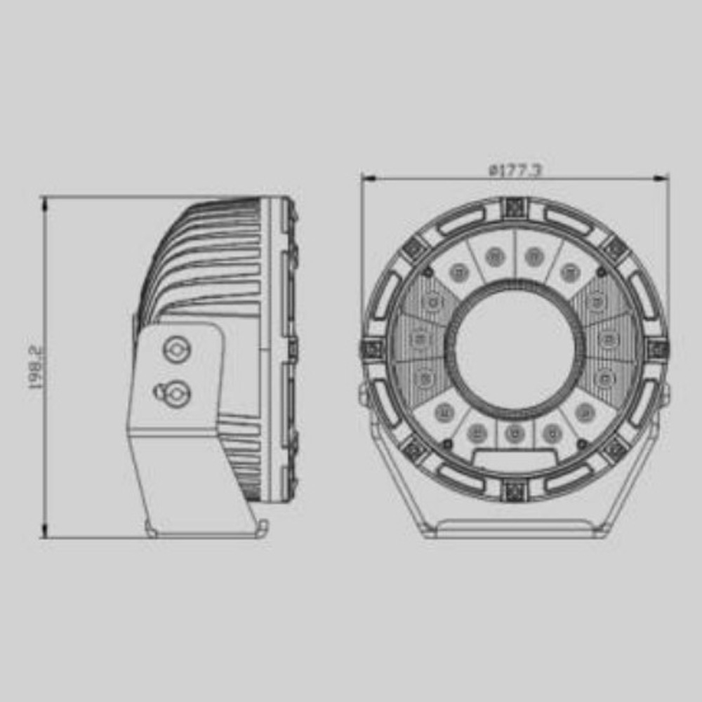 Laser Light - Driving Light HM-2101X size