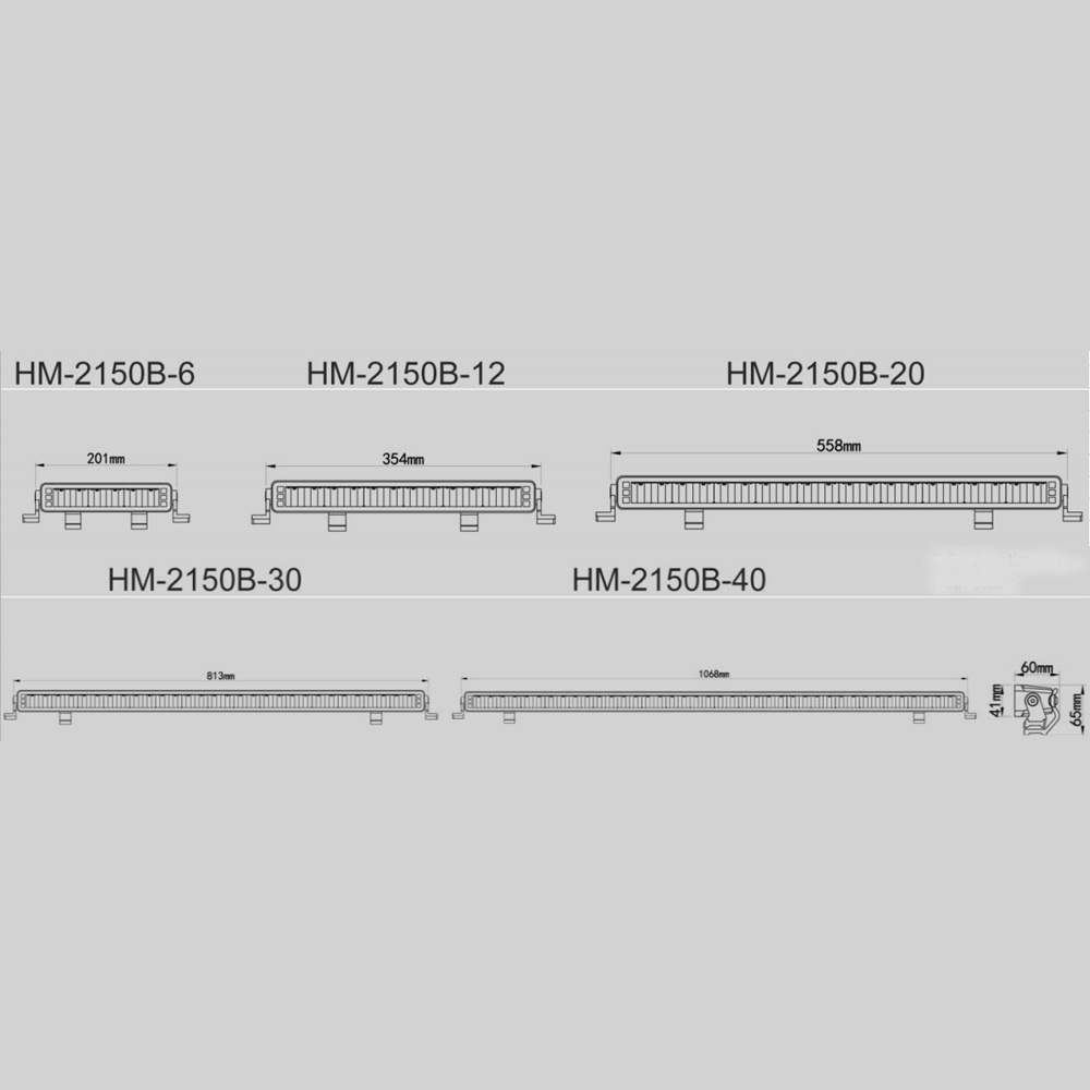 LED Collection - OSRAM LED Light Bar HM-2150B size